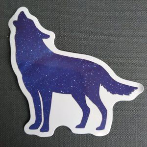 Howling wolf starry sticker